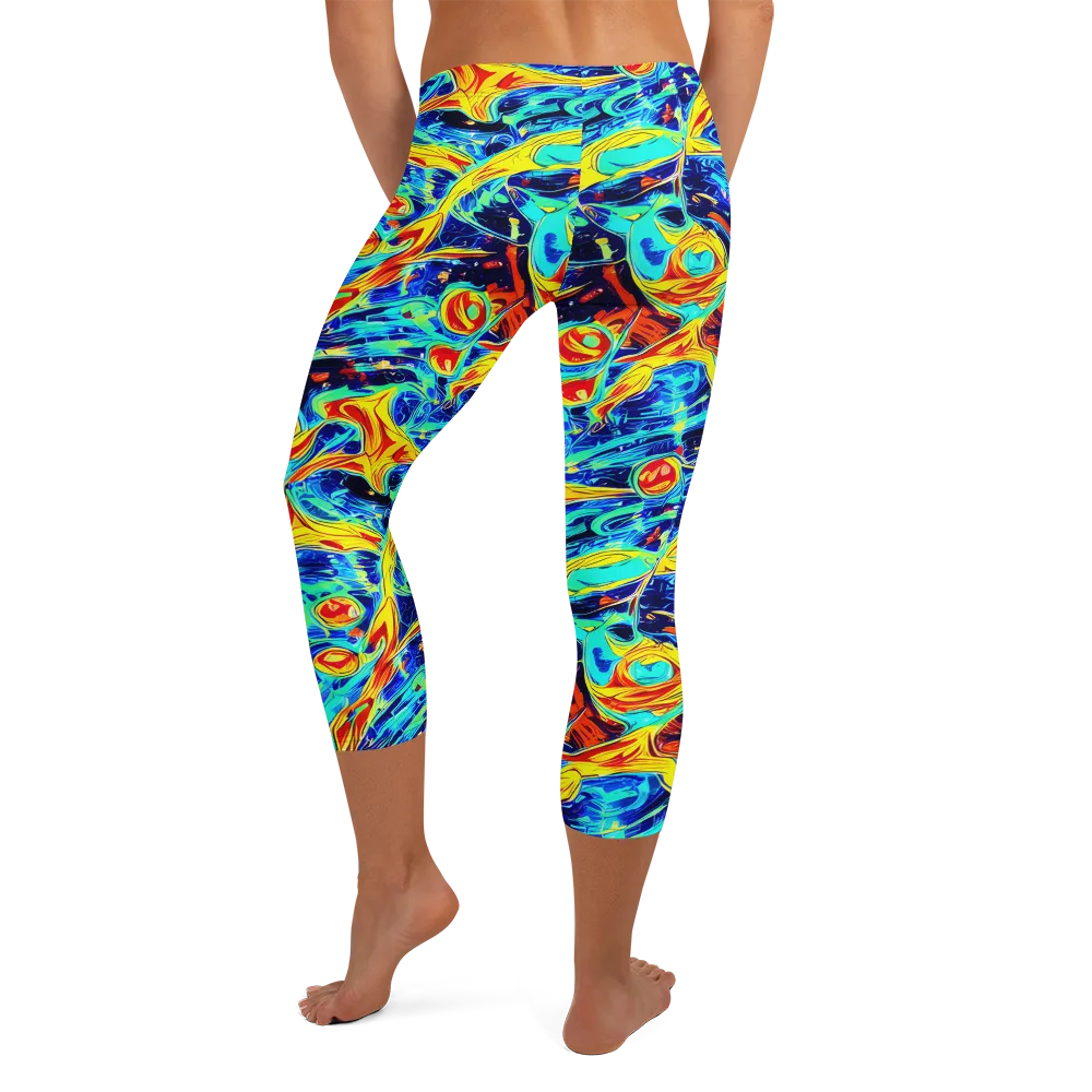 Sonic Tides on Capri Leggings — Back