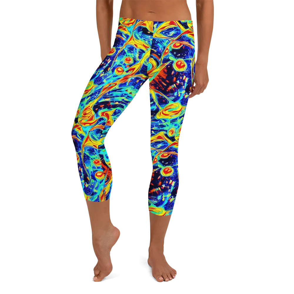 Sonic Tides on Capri Leggings — Front