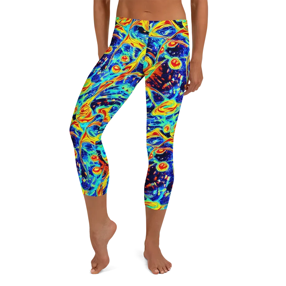 Sonic Tides on Capri Leggings — Front