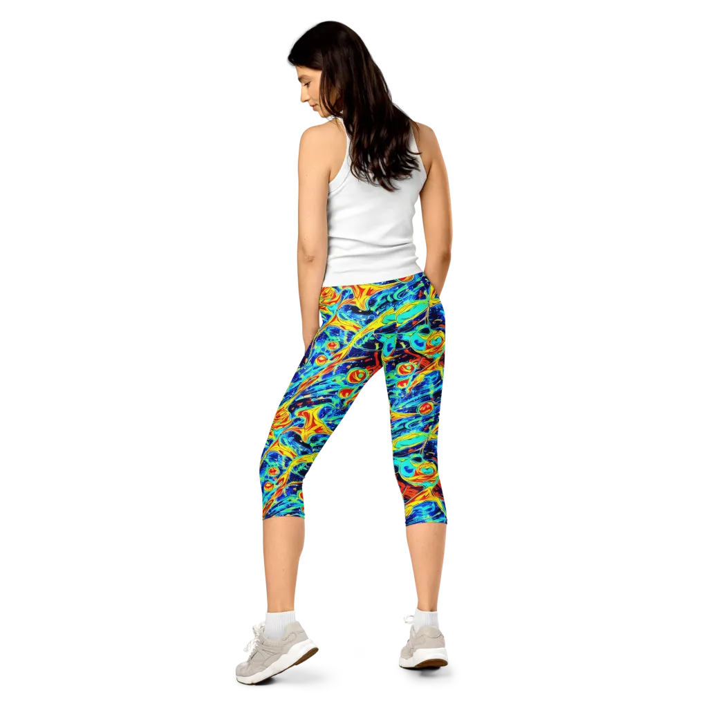 Sonic Tides on Capri Leggings — Back