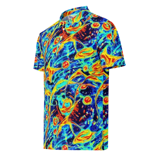 Sonic Tides on a Men's Slim Fit Polo Shirt