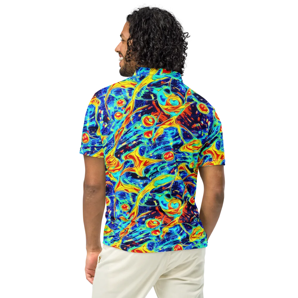 Sonic Tides on Men's Slim Fit Polo Shirt — Back