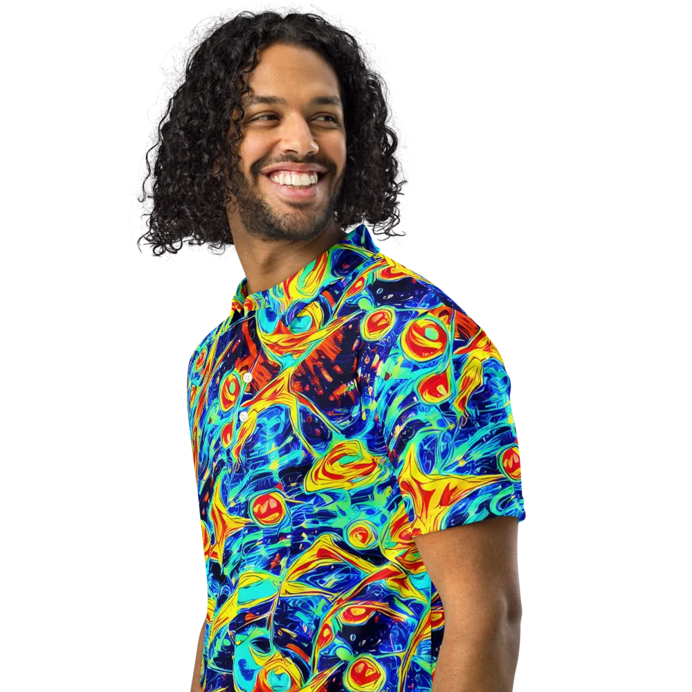 Sonic Tides on Men's Slim Fit Polo Shirt — Left Front
