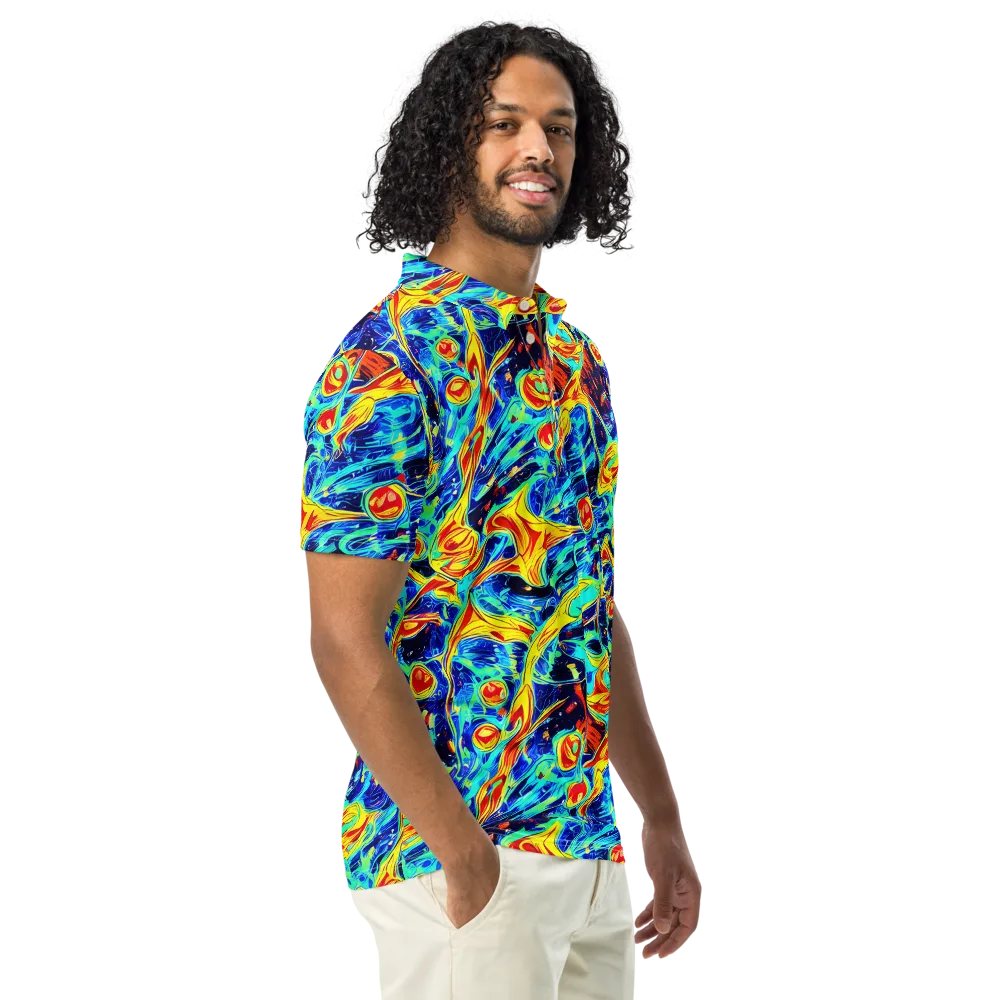 Sonic Tides on Men's Slim Fit Polo Shirt — Right Front