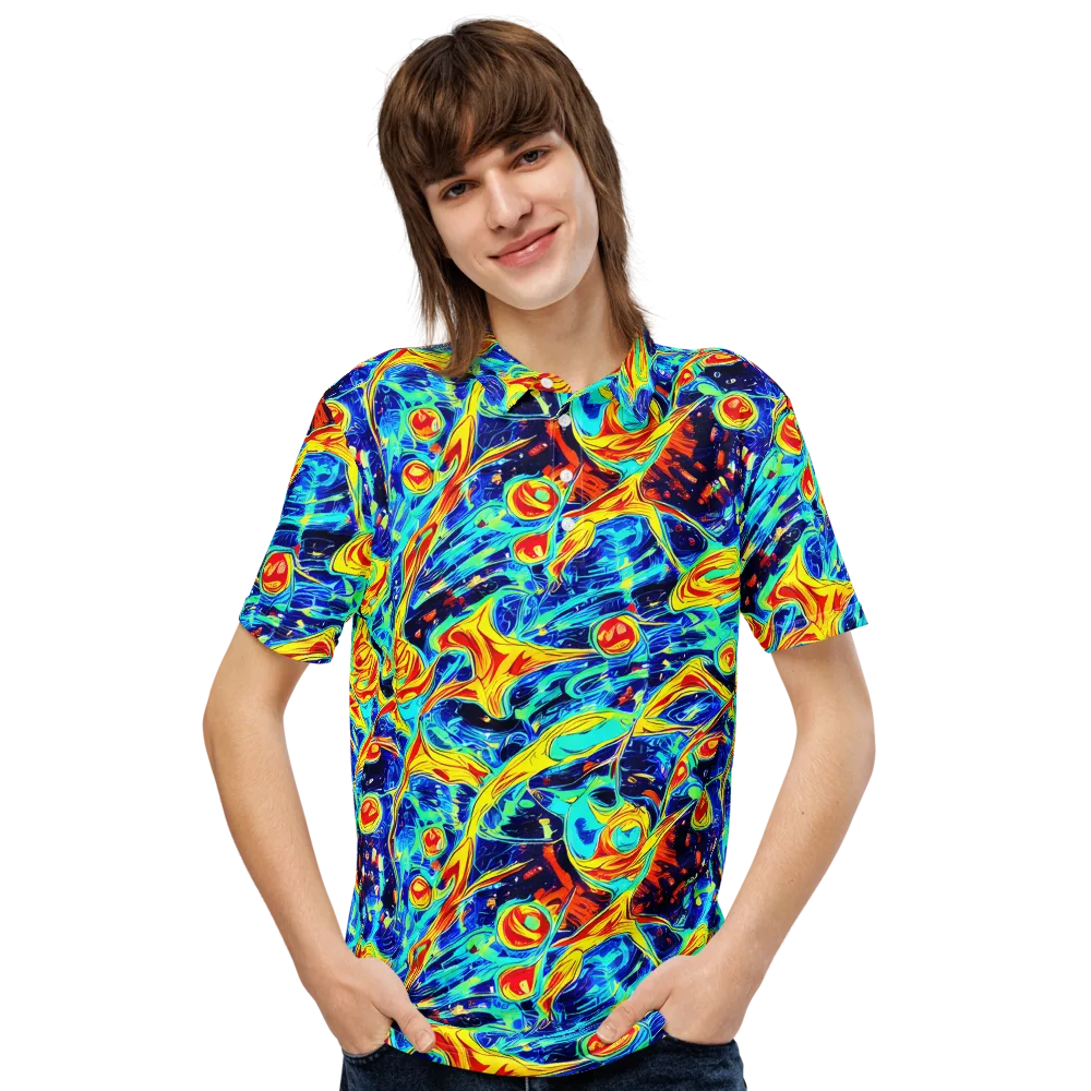 Sonic Tides on Men's Slim Fit Polo Shirt — Front