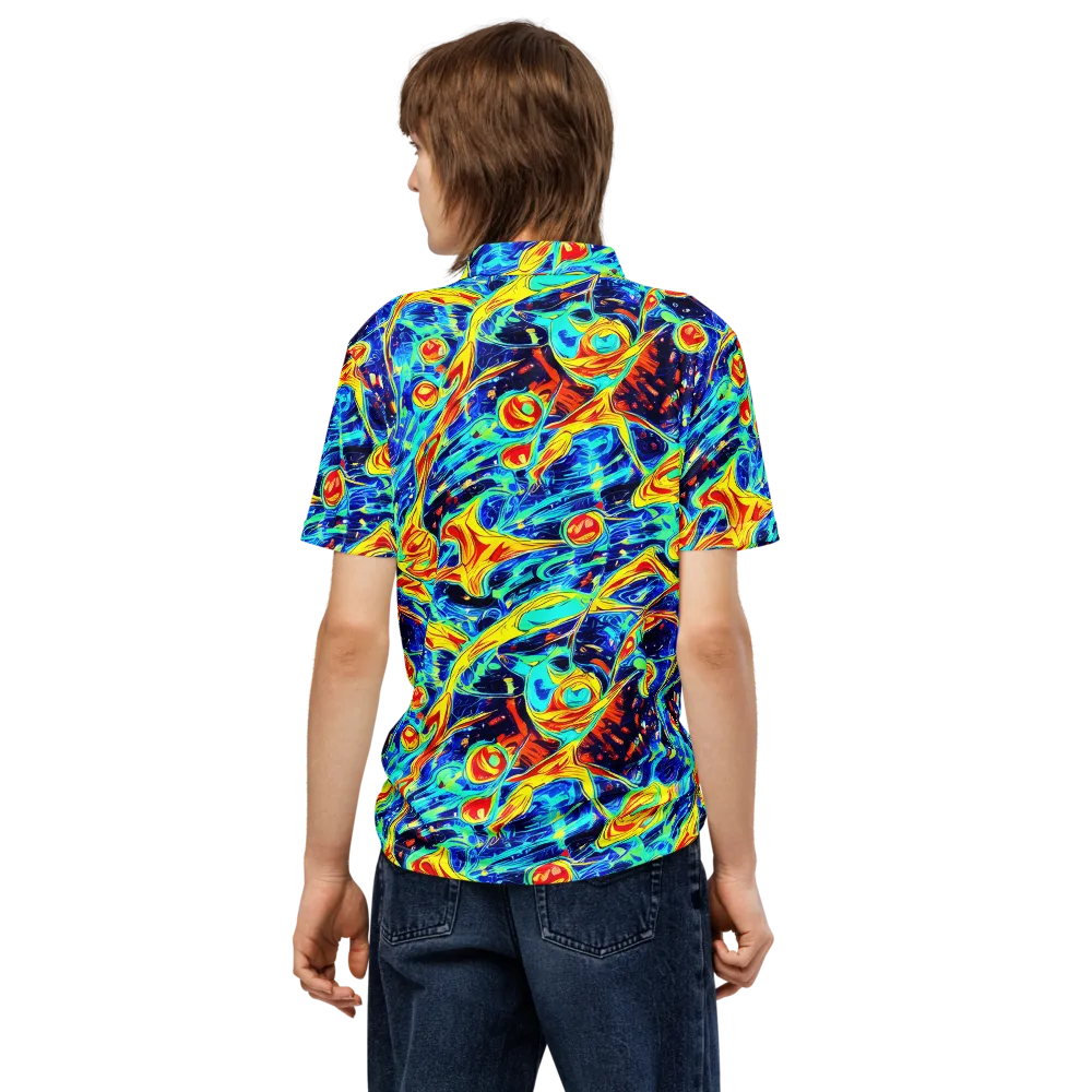 Sonic Tides on Men's Slim Fit Polo Shirt — Back