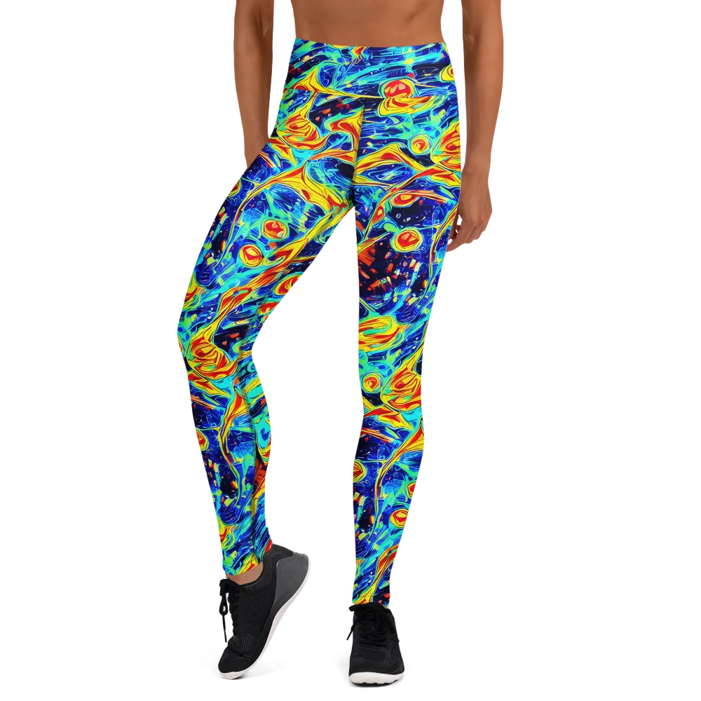 Sonic Tides on Yoga Leggings — Front
