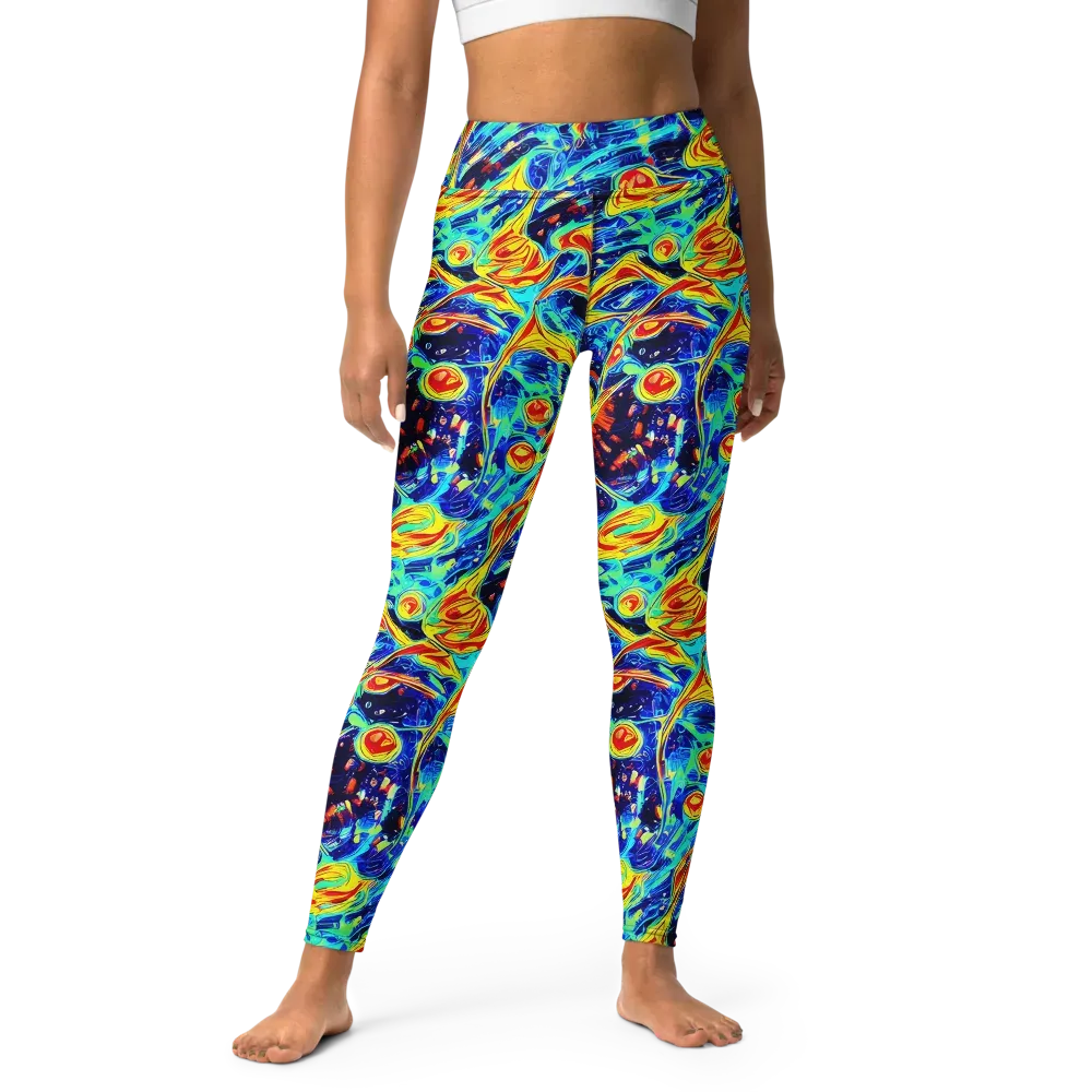 Sonic Tides on Yoga Leggings — Front