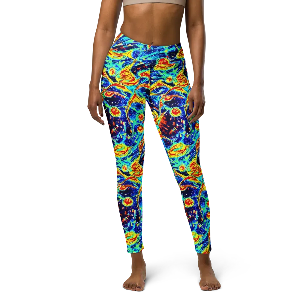 Sonic Tides on Yoga Leggings — Front