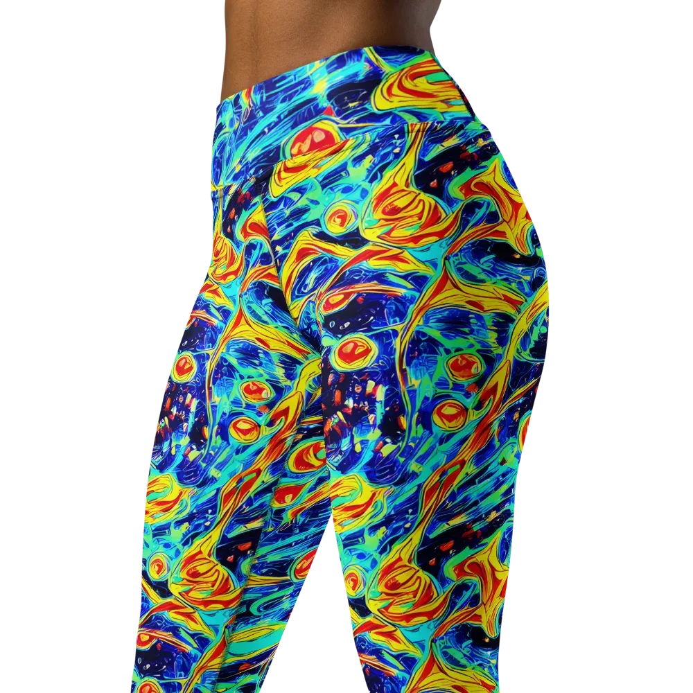 Sonic Tides on Yoga Leggings — Left Front