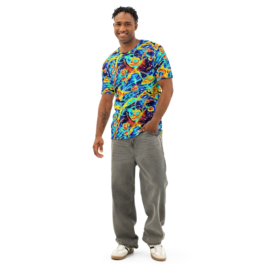 Sonic Tides on Men's Cotton Crew Neck T-Shirt — Front