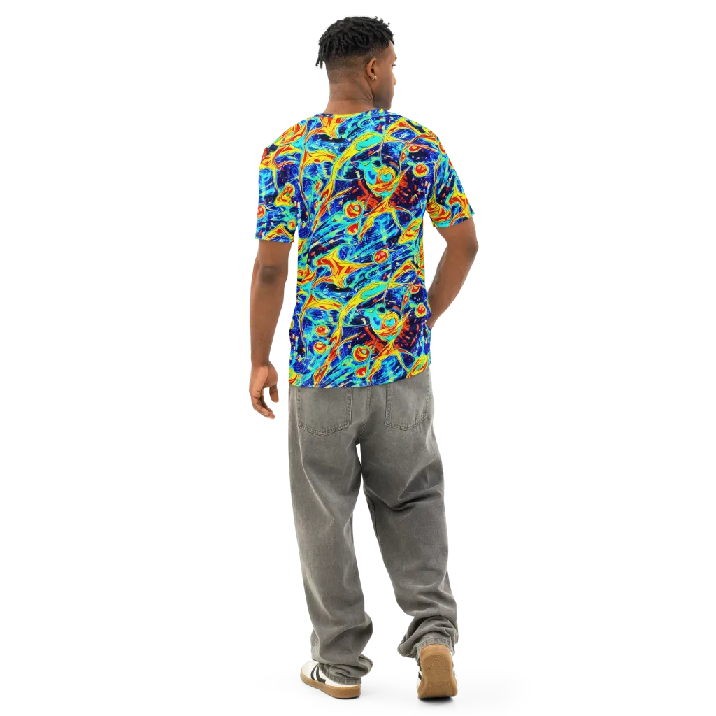 Sonic Tides on Men's Cotton Crew Neck T-Shirt — Back