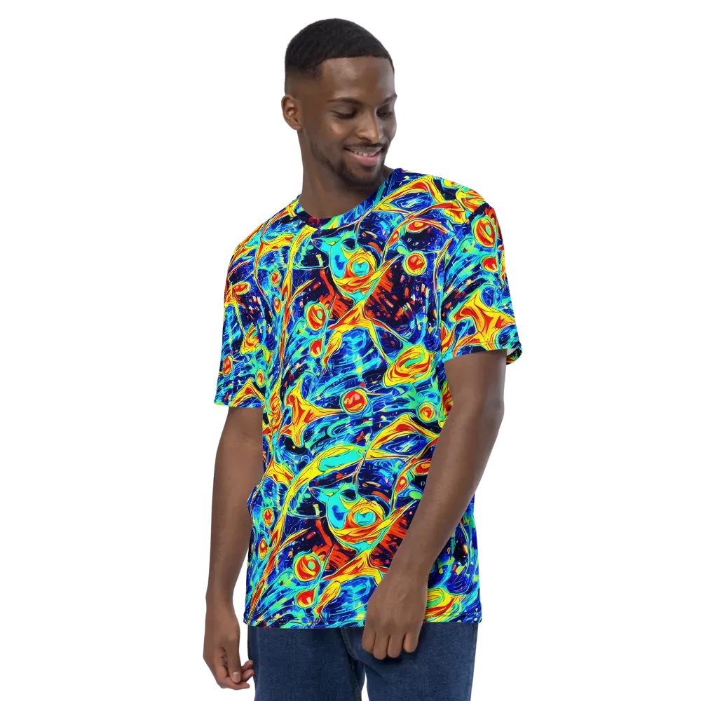 Sonic Tides on Men's Crew Neck T-Shirt — Left