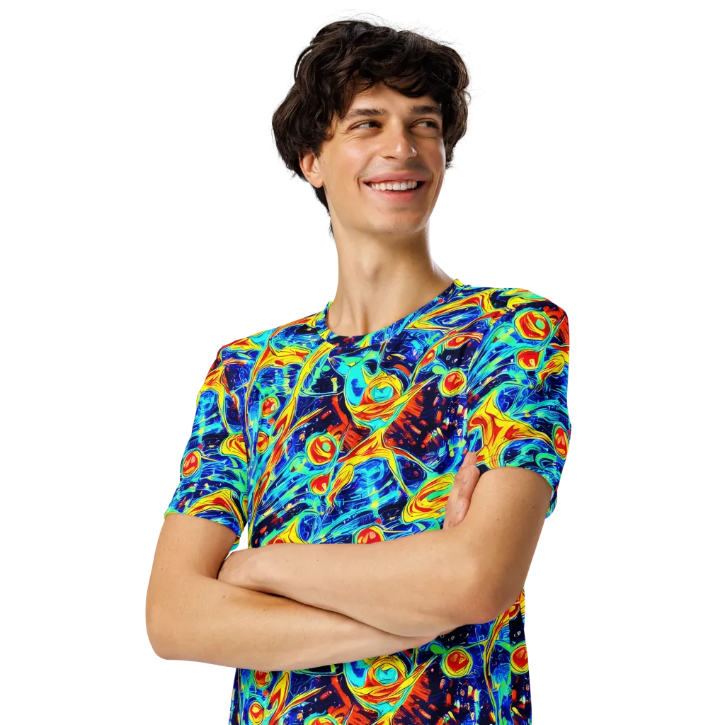 Sonic Tides on Men's Crew Neck T-Shirt — Left Front