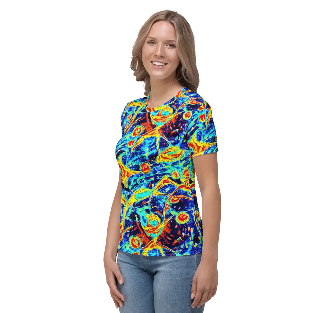Sonic Tides on Women's Crew Neck T-Shirt — Left