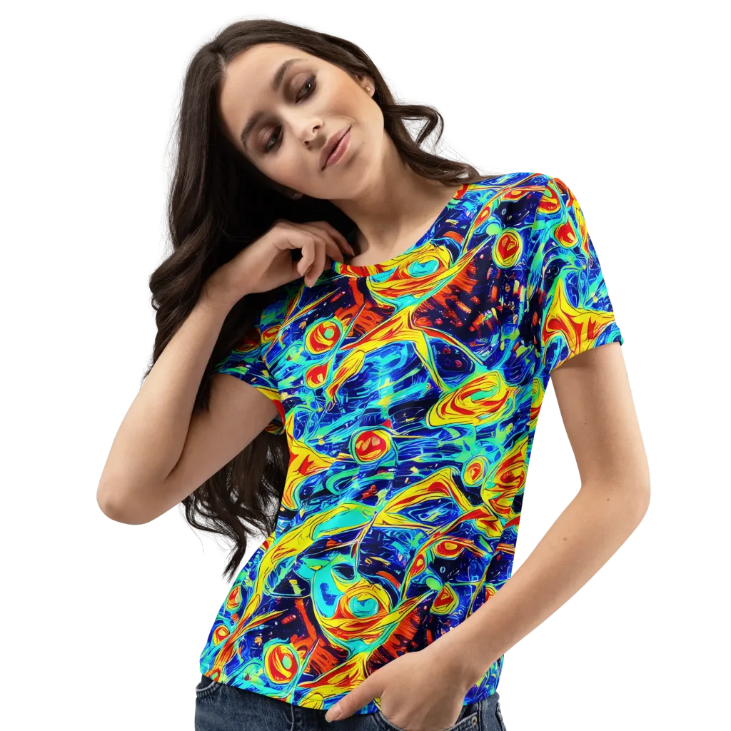 Sonic Tides on Women's Crew Neck T-Shirt — Left Front