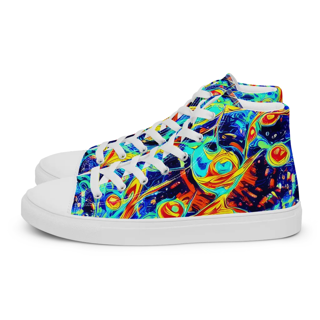 Sonic Tides on Women's High Top Canvas Shoes — Left