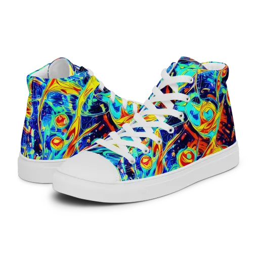 Sonic Tides on a Women's High Top Canvas Shoes