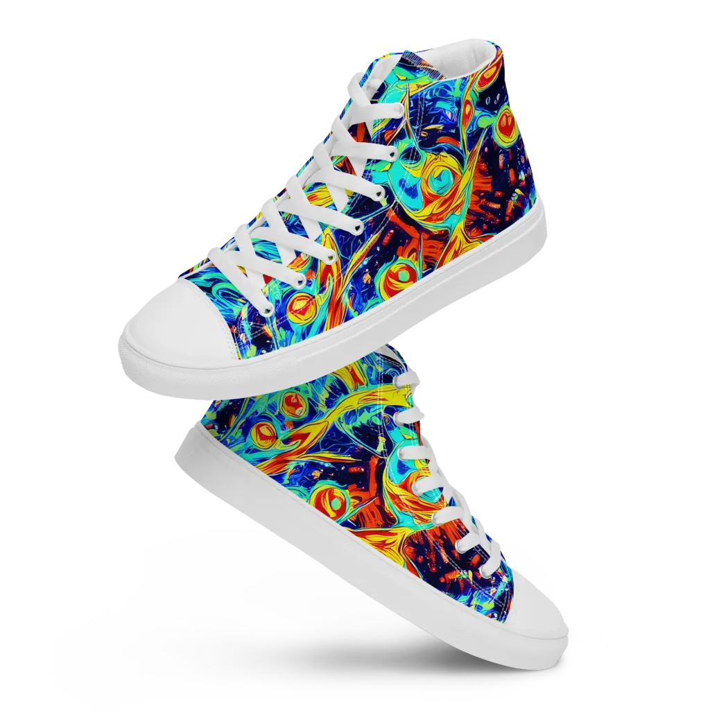 Sonic Tides on Women's High Top Canvas Shoes — Front