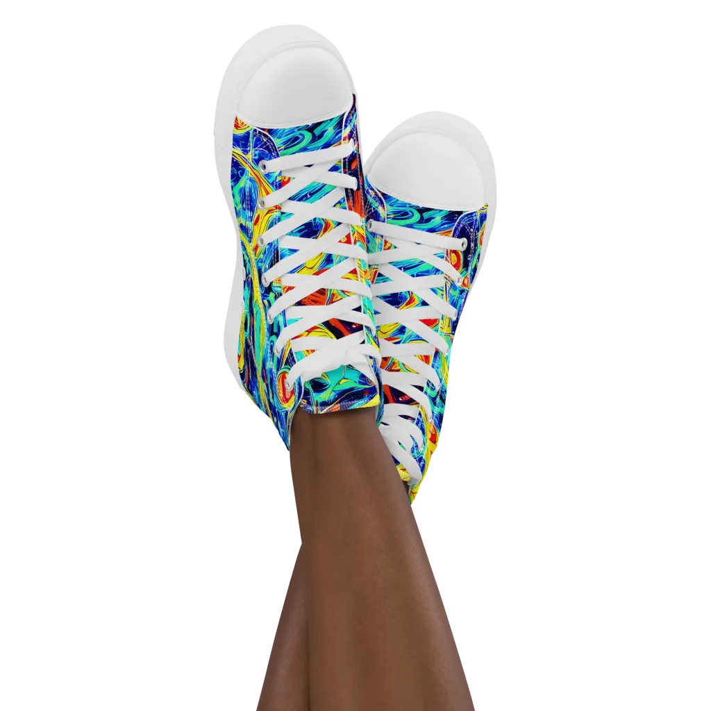 Sonic Tides on Women's High Top Canvas Shoes — Front