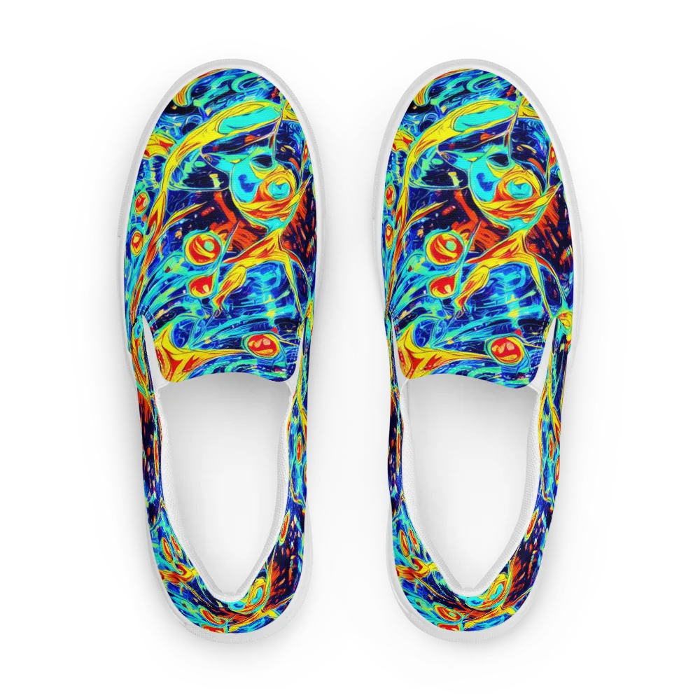 Sonic Tides on Men's Slip-On Canvas Shoes — Front
