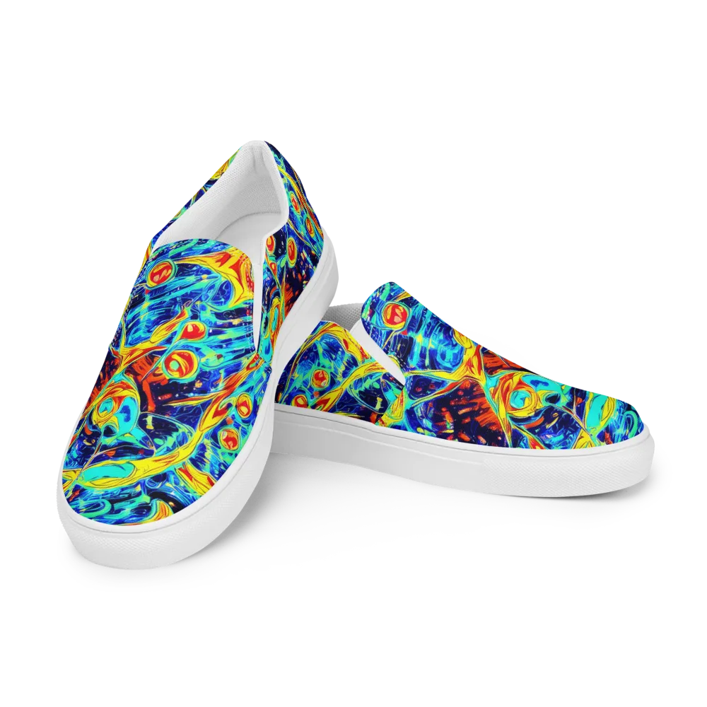 Sonic Tides on Men's Slip-On Canvas Shoes — Left Front