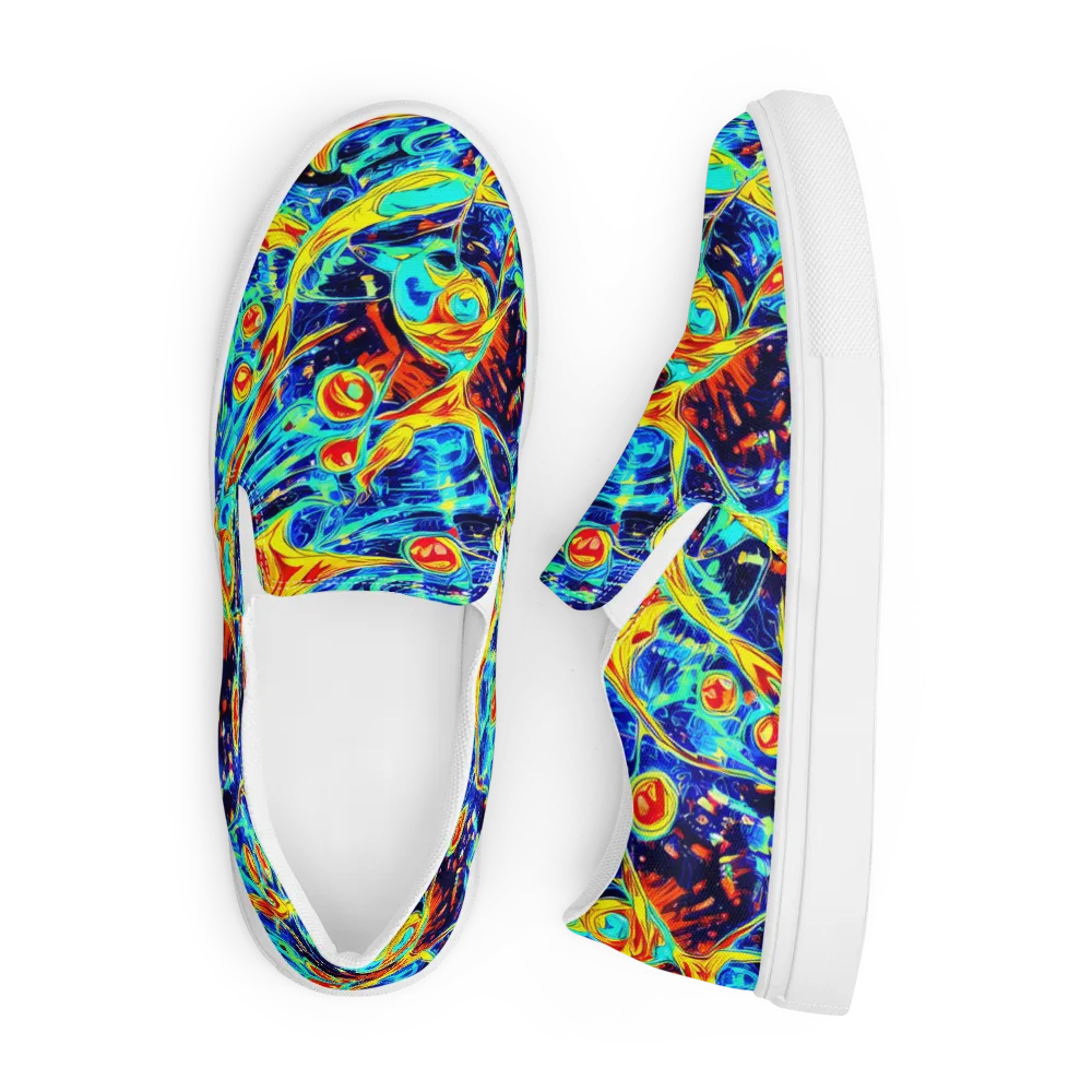Sonic Tides on Men's Slip-On Canvas Shoes — Front