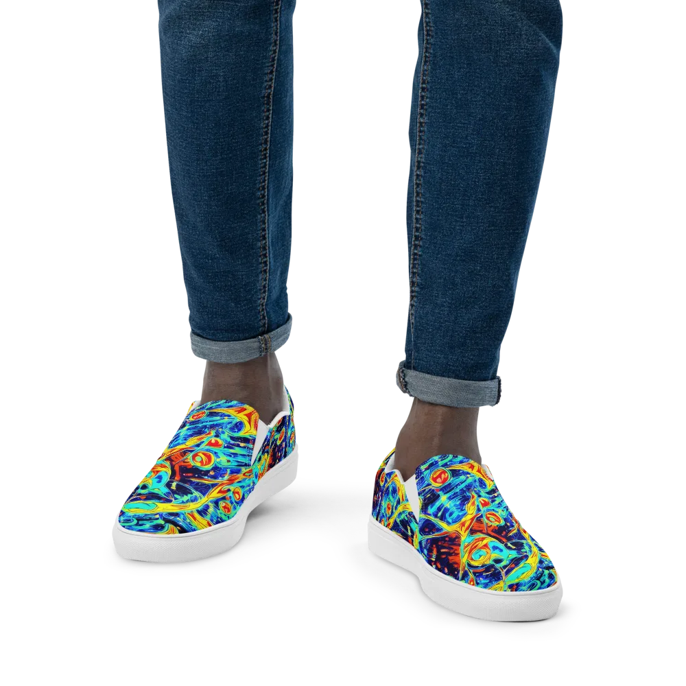 Sonic Tides on Men's Slip-On Canvas Shoes — Front