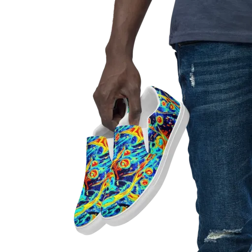 Sonic Tides on a Men's Slip-On Canvas Shoes