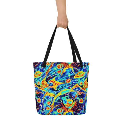 Sonic Tides on a Large Tote Bag W/ Pocket