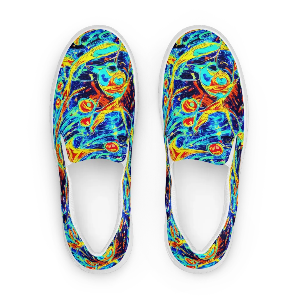 Sonic Tides on Women's Slip-On Canvas Shoes — Front