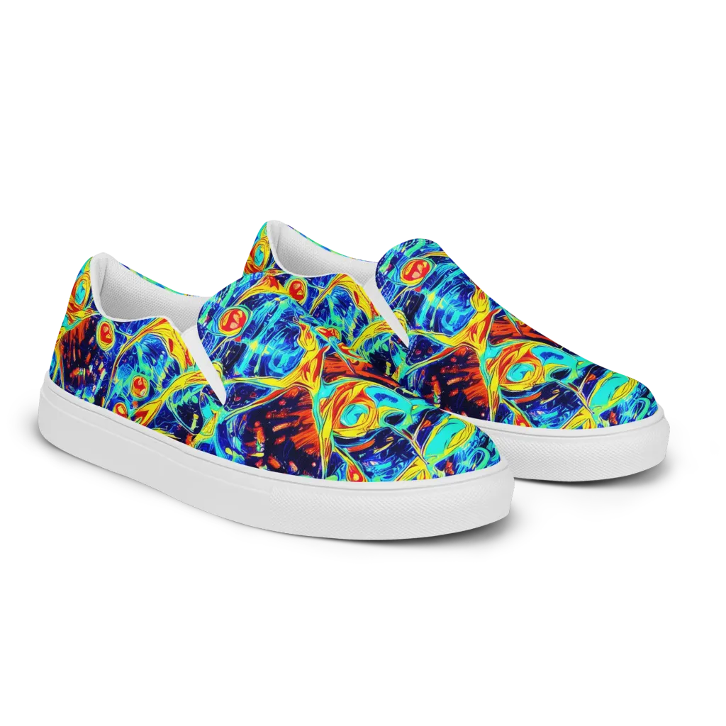 Sonic Tides on Women's Slip-On Canvas Shoes — Right Front