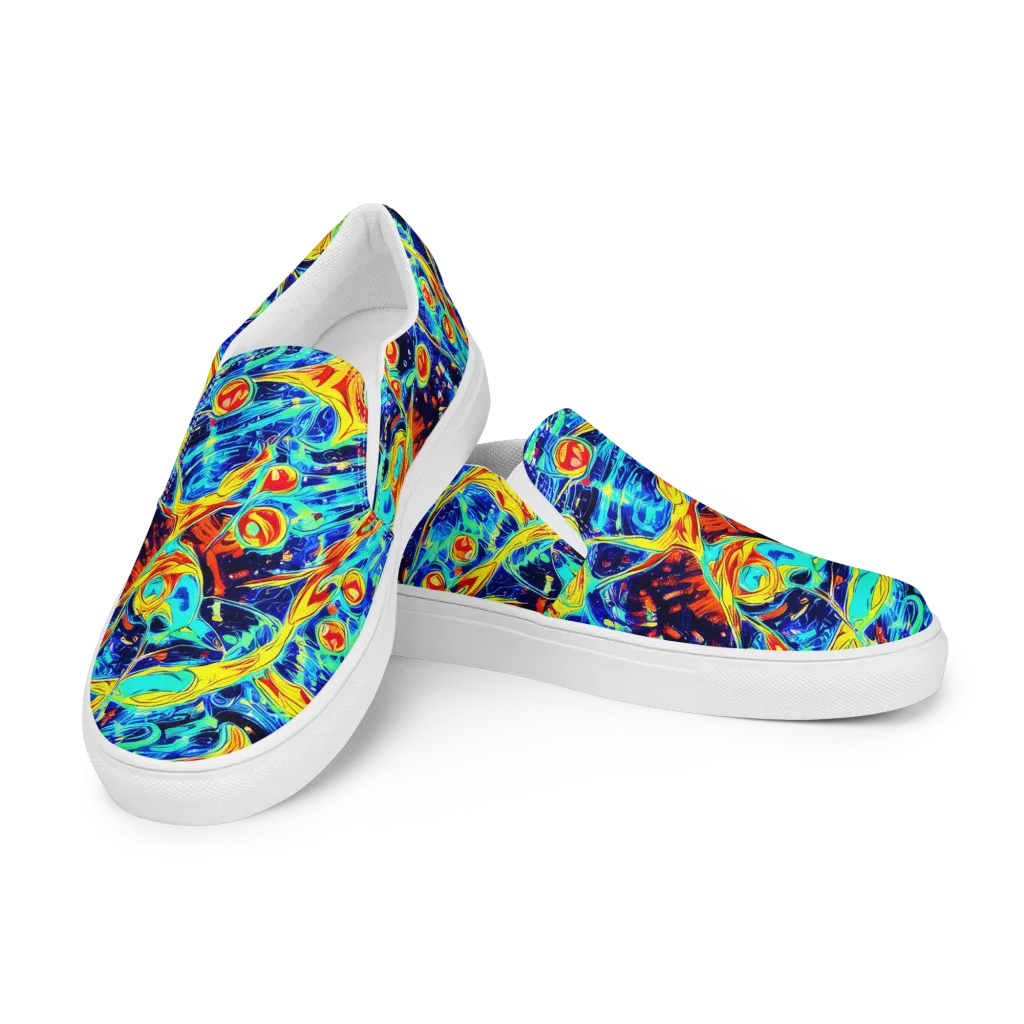 Sonic Tides on Women's Slip-On Canvas Shoes — Left Front