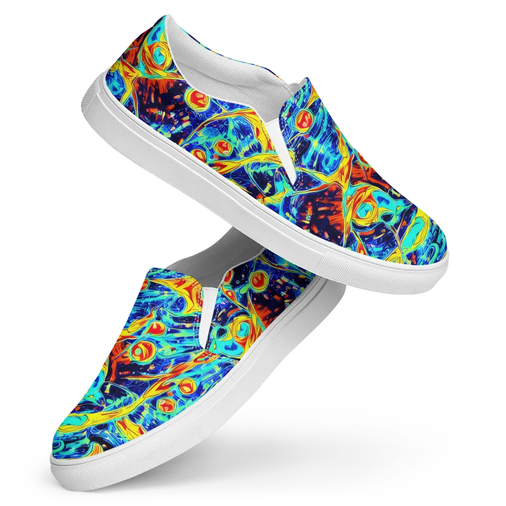 Sonic Tides on Women's Slip-On Canvas Shoes — Front
