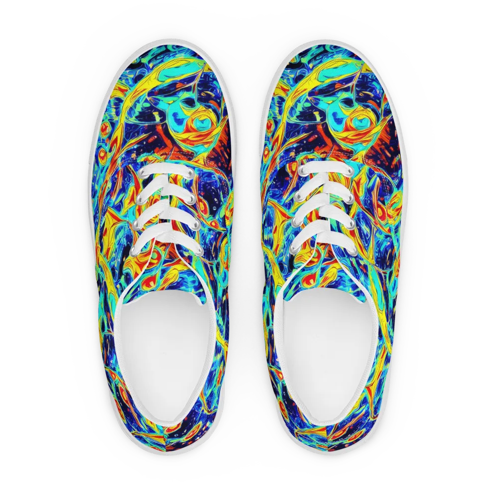 Sonic Tides on Men's Lace-Up Canvas Shoes — Front