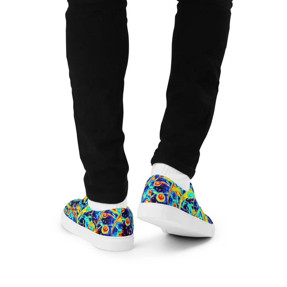 Sonic Tides on Men's Lace-Up Canvas Shoes — Back