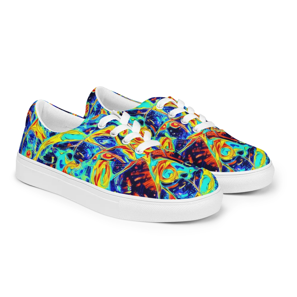Sonic Tides on Men's Lace-Up Canvas Shoes — Right Front