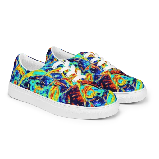 Sonic Tides on a Men's Lace-Up Canvas Shoes