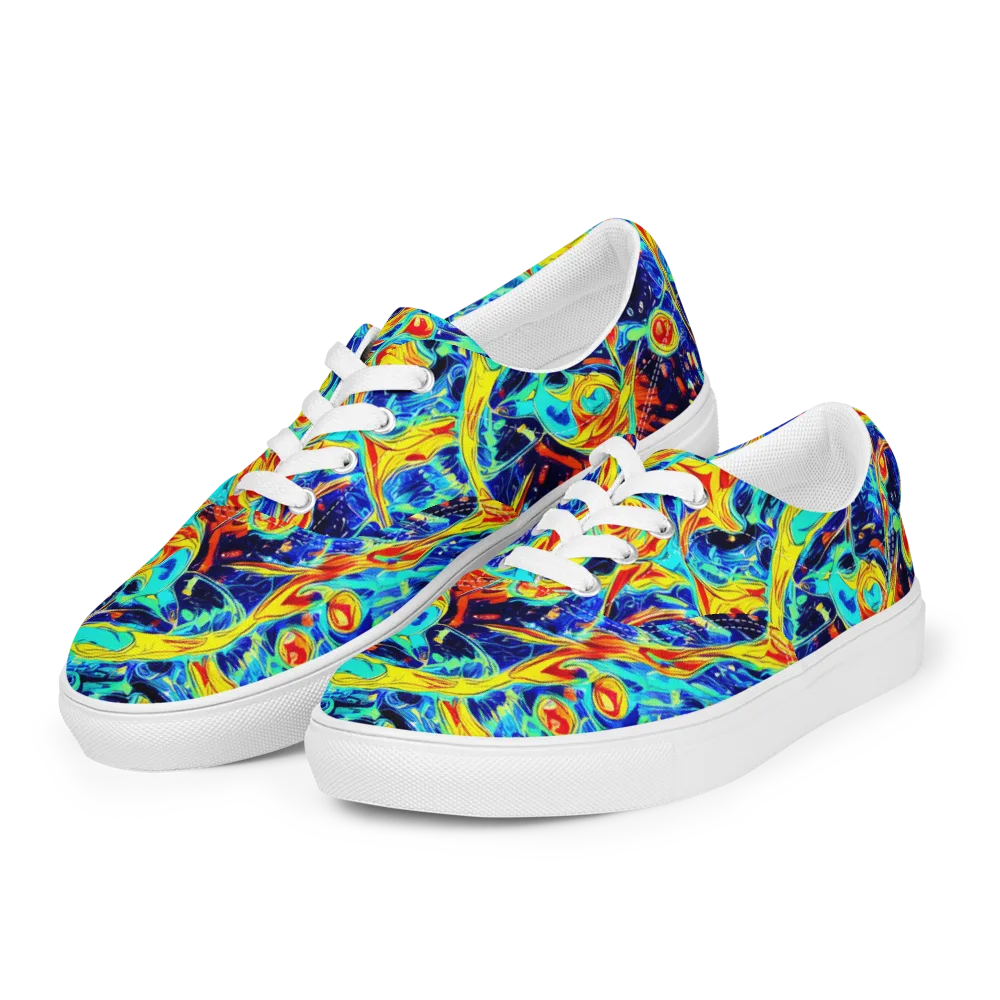 Sonic Tides on Men's Lace-Up Canvas Shoes — Left Front