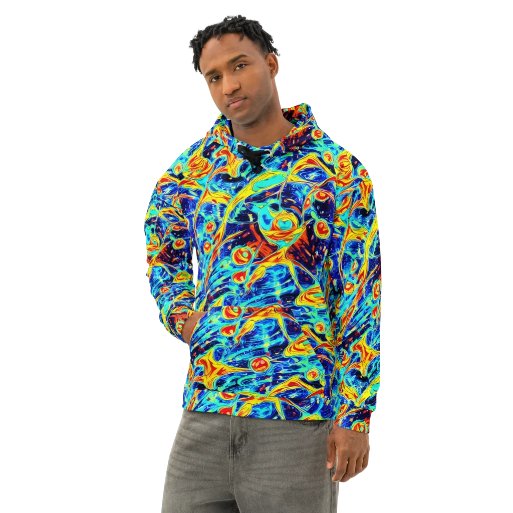 Sonic Tides on Cotton Hoodie — Left Front