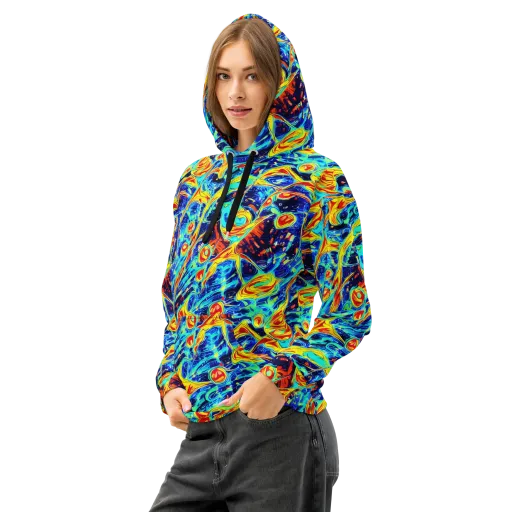 Sonic Tides on a Cotton Hoodie