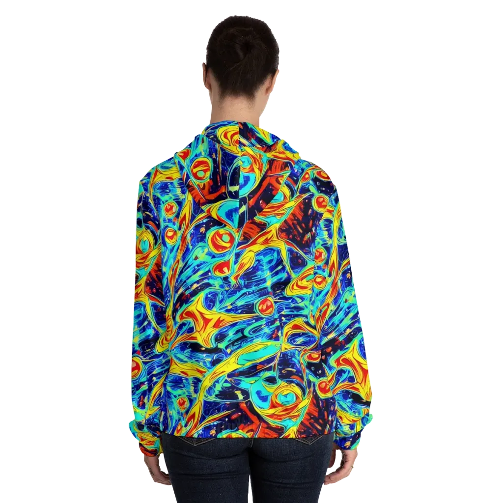 Sonic Tides on Women's Full-Zip Hoodie — Back On Person