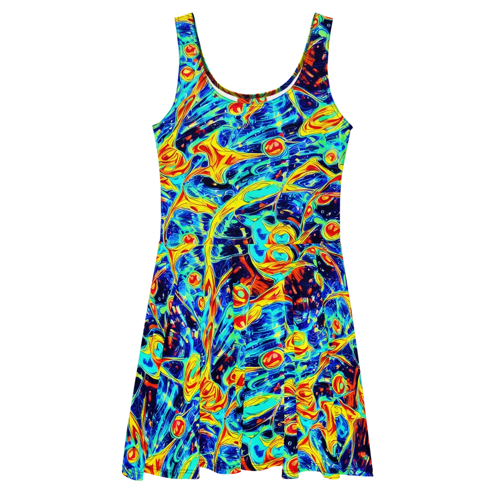Sonic Tides on Skater Dress — Front