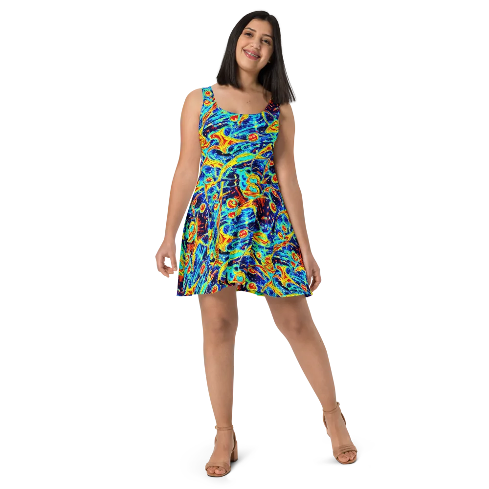 Sonic Tides on Skater Dress — Front