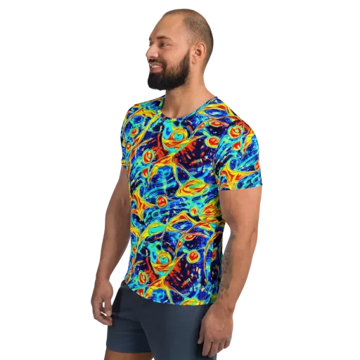 Sonic Tides on a Men's Athletic T-Shirt