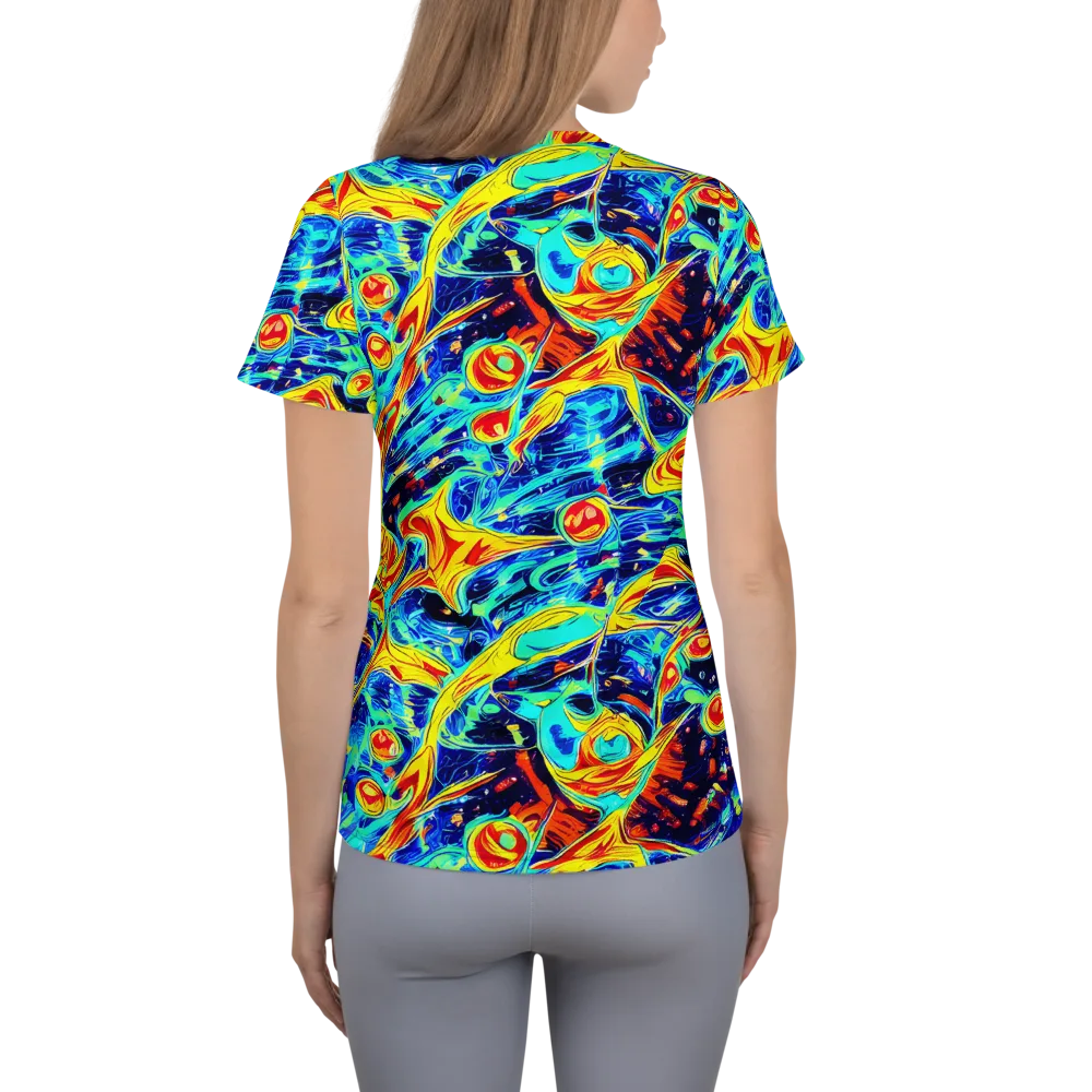 Sonic Tides on Women's Athletic T-Shirt — Back