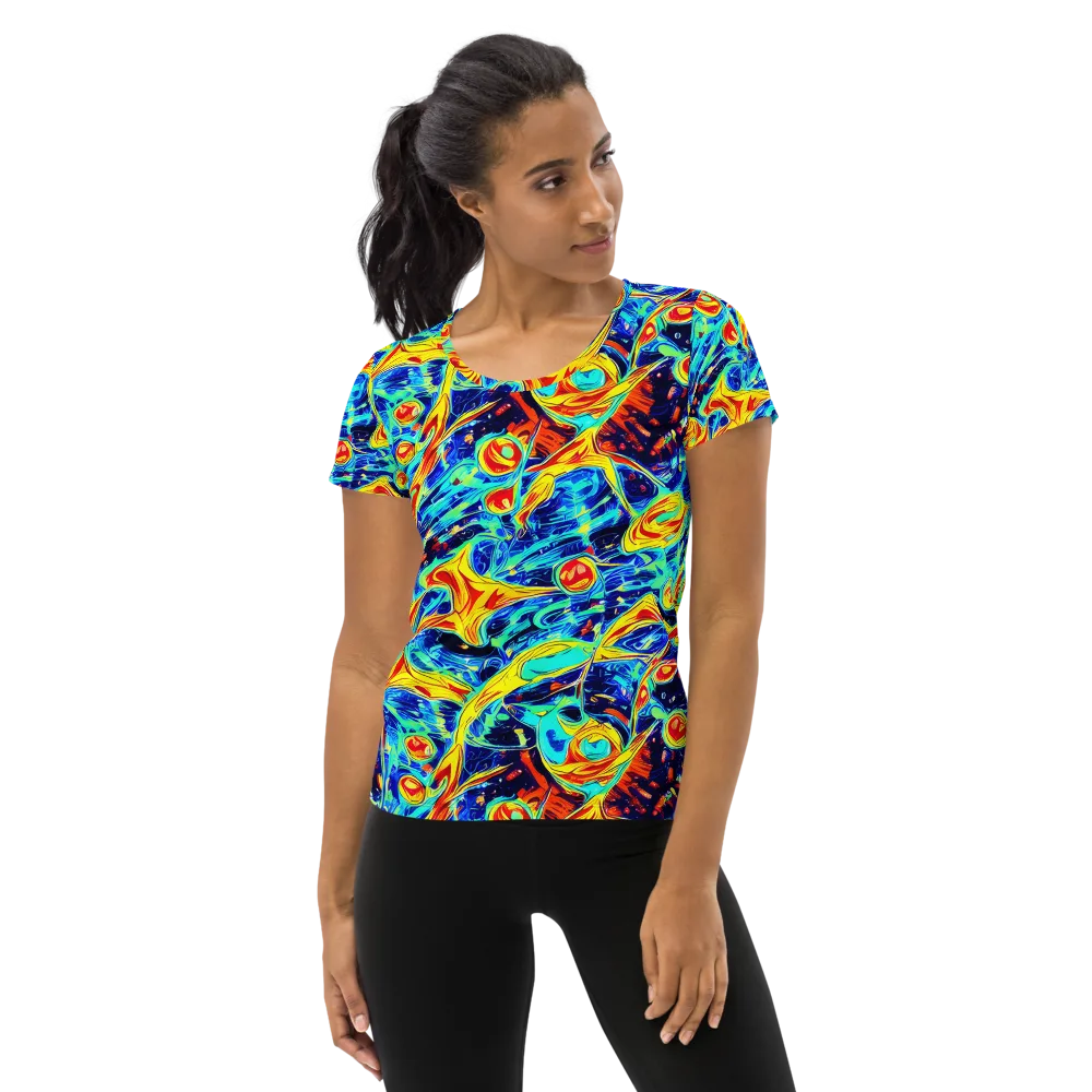 Sonic Tides on Women's Athletic T-Shirt — Front