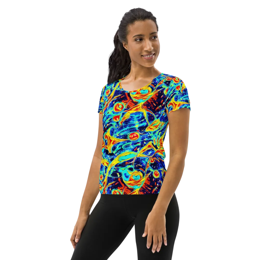 Sonic Tides on Women's Athletic T-Shirt — Left