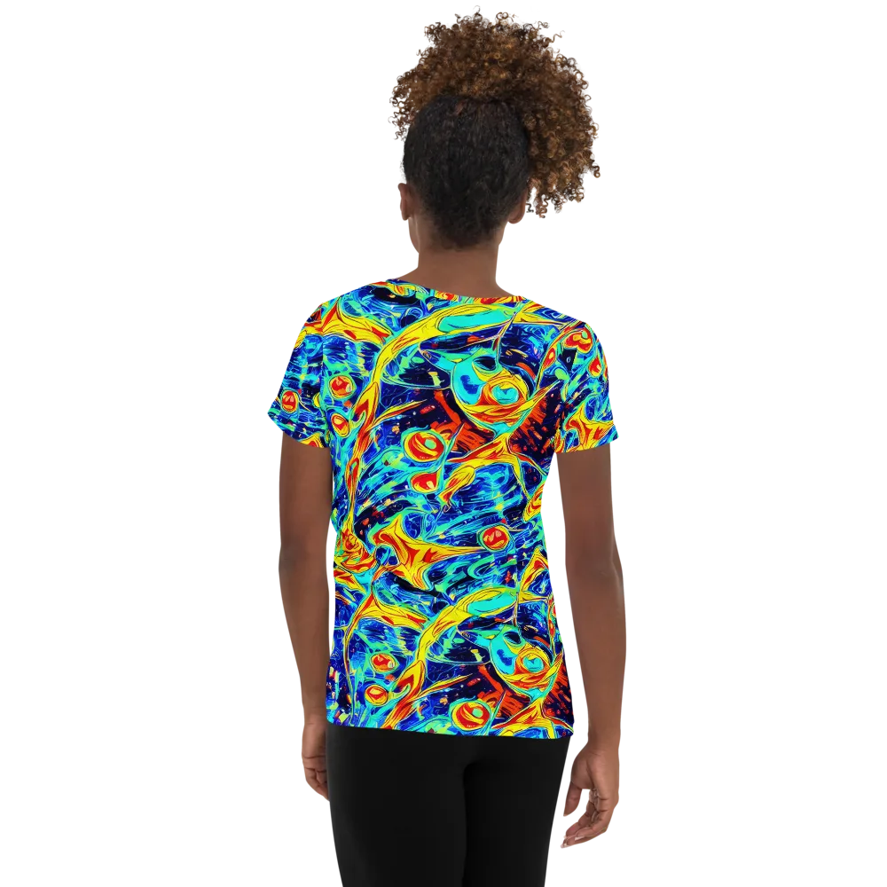 Sonic Tides on Women's Athletic T-Shirt — Back