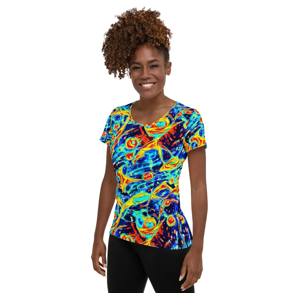 Sonic Tides on Women's Athletic T-Shirt — Left